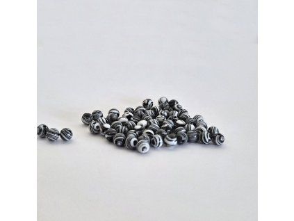 Syntetický malachit - černobílý - ø 6 mm