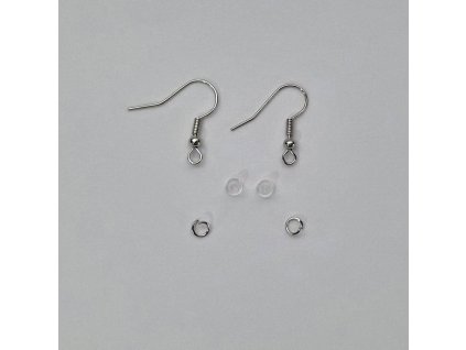 Afroháčky s pružinkou 1 - stříbrné - 17 mm - 2 ks