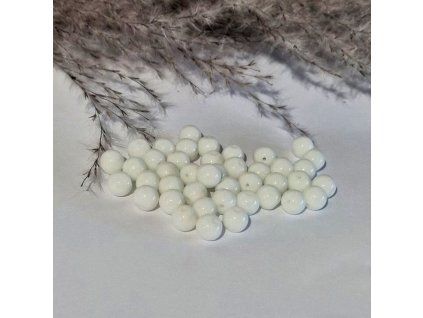 Přírodní bílý achát - lesklý - ø 8 mm