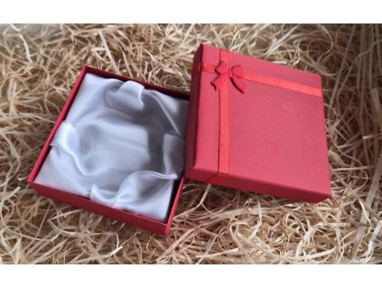 Dárková krabička - červená - 9 x 9 x 2,7 cm