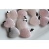 Přívěšek z přírodního kamene - růženin - srdce - 2 x 2 cm
