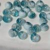Skleněné korálky s praskajícím vzorem - světle modré - ø 8 mm - 10 ks