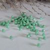 Fasetované skleněné korálky – mint zelené - ø 4 mm - 10 ks