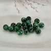 Skleněné korálky – zelený mramorový efekt  - ø 8 mm