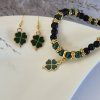 Elegantní zeleno-černý set – malachit & matný achát - ø 6 mm