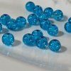 Skleněné korálky s praskajícím vzorem – světle modré - ø 8 mm - 10 ks