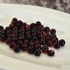 Skleněné korálky s praskajícím vzorem - červenočerná - ø 8 mm - 10 ks