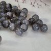 Pryskyřicové korálky – šedý třpyt - ø 8 mm - 10 ks