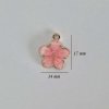 Kovový přívěsek - květ růžový - 17 x 14 mm