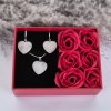 Dárkový šperkový set z růženínu – srdce - černené
