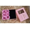Dárková krabička s růžemi - růžová