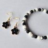 Elegantní černo-bílý set – matné kamenné korálky & černý onyx - ø 6 mm