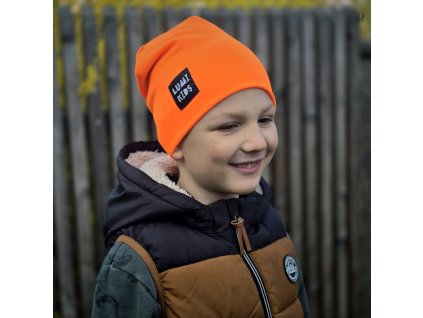 Neonově oranžová čepice KLASIK Lumi kids