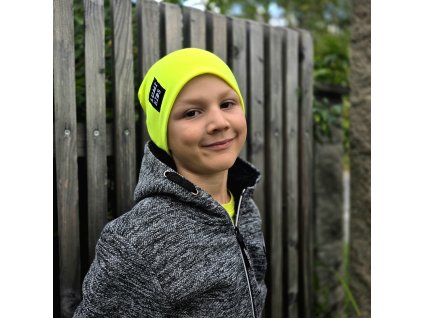 Neonově žlutá čepice KLASIK Lumi Kids