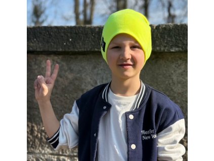 neonová čepice dětská