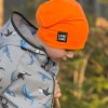 Neonově oranžový set: čepice + nákrčník Lumi Kids