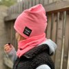 Neonově růžový set: čepice + nákrčník Lumi Kids