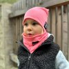 Neonově růžový set: čepice + nákrčník Lumi Kids