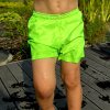 Rychleschnoucí neonově zelené plavecké šortky