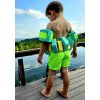 Rychleschnoucí neonově zelené plavecké šortky