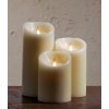 LED sviečky trio  priemer 10 cm z vosku - interiér