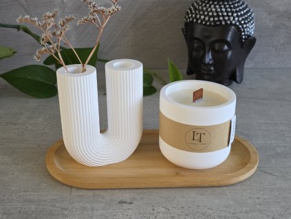 DOMOV Sada svíčky, vázy a tácu