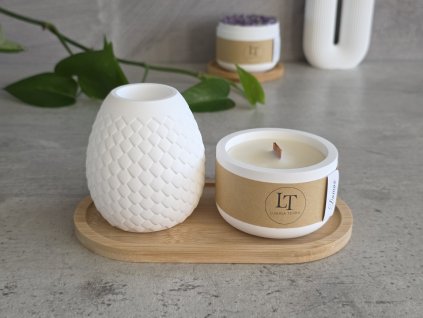 DOMOV Sada svíčky, vázy a tácu