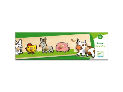 DJECO Jednoduché vkladací puzzle s úchytky domací zvířata
