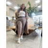 Plus size kávovo-bílý set