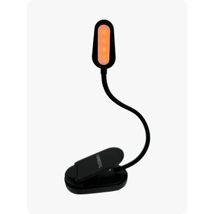 lunesto led lampicka clip on cerna