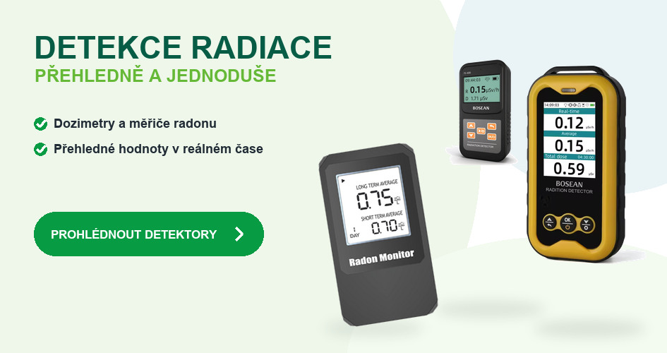 Detektory radiace Bosean, digitální dozimetry a měřiče radonu