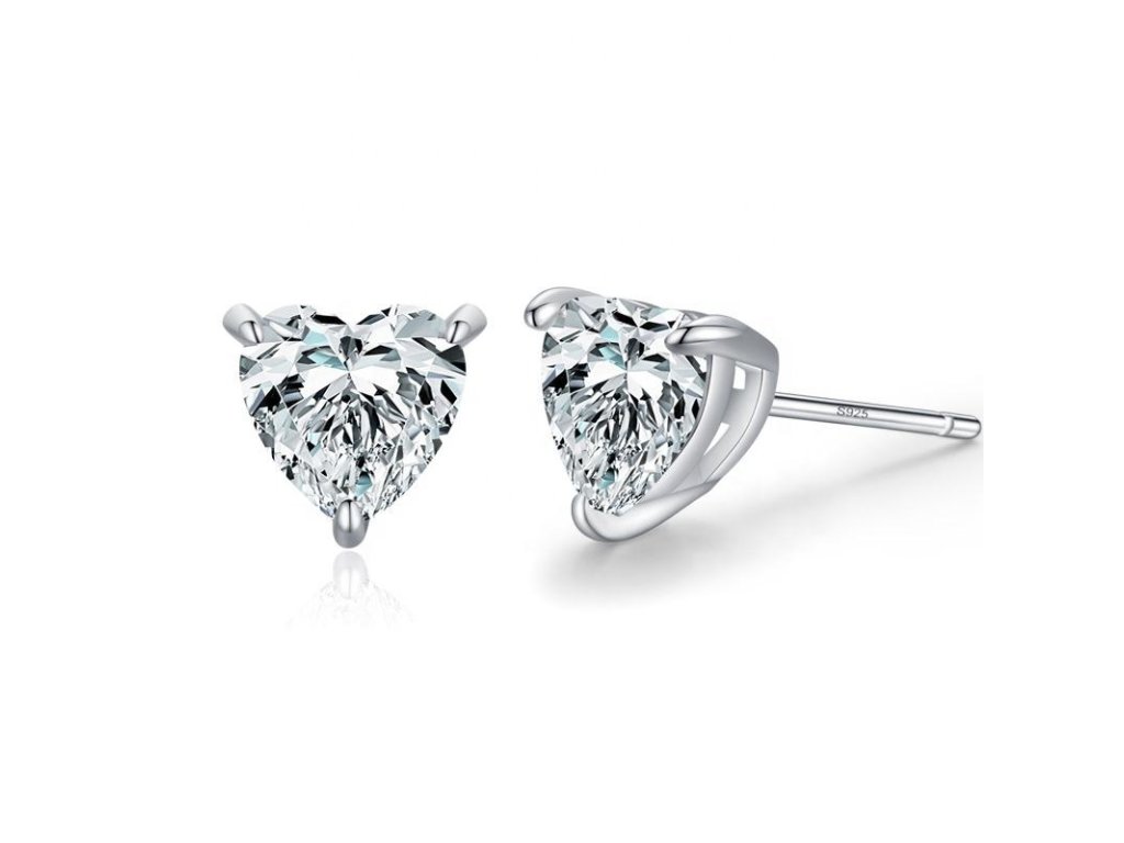 Stříbrné náušnice SRDCE - LUNICA.cz