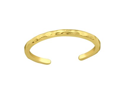 Jemný stříbrný prstýnek na nohu GOLD - LUNICA.cz