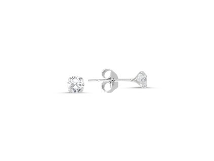 Stříbrné náušnice ZIRKON 4mm - LUNICA.cz