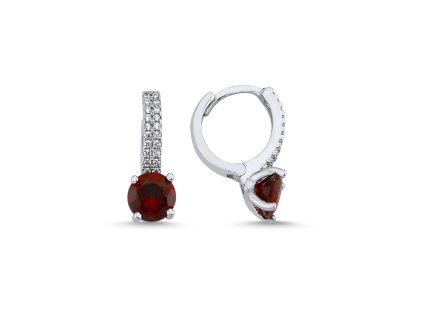Elegantní stříbrné náušnice GARNET - LUNICA.cz