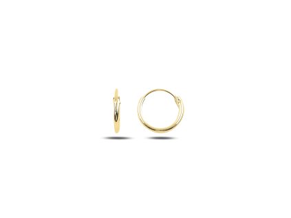 Stříbrné kroužkouvé náušnice 1 cm GOLD - LUNICA.cz
