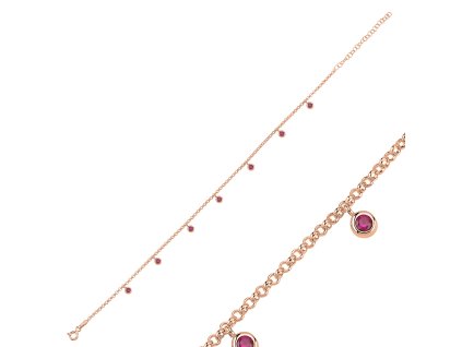 Stříbrný řetízek na nohu ROSE GOLD - LUNICA.cz
