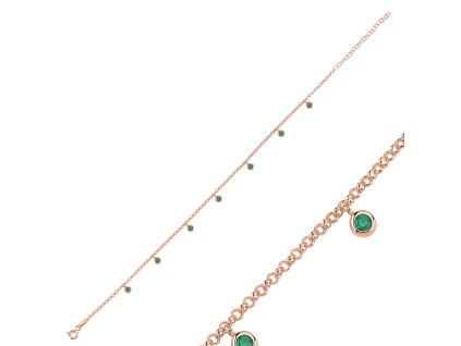 Stříbrný řetízek na nohu ROSE GOLD - LUNICA.cz