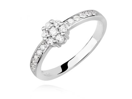 Kytička - stříbrný prsten se zirkonky vel. 53