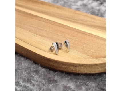 Stříbrné náušnice se zirkony - 25142