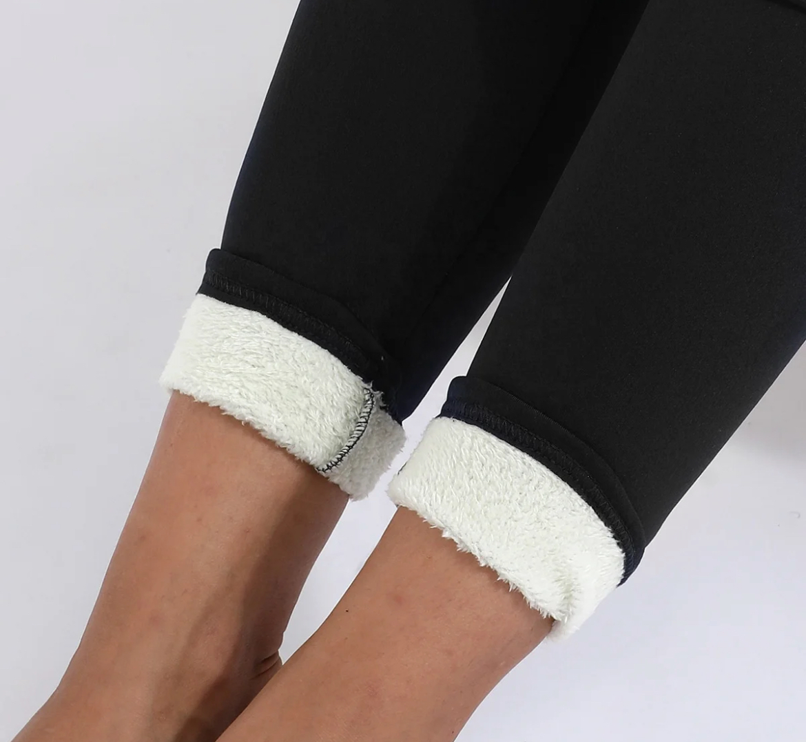 Bélelt Műbőr Leggings
