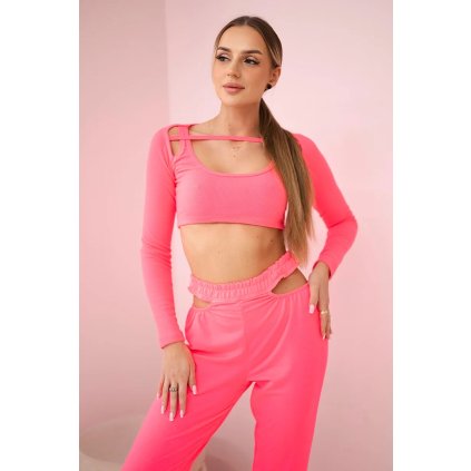 Neon top blúz szett 21205-U (Méret UNI, Szín Neonrózsaszín)
