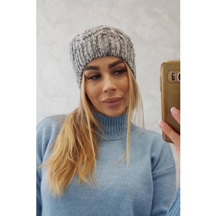 Adela polárral bélelt sapka K282 23074-U (Méret UNI, Szín Svetlosivá)