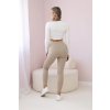 Bézs bordázott leggings 21499-U (Méret UNI, Szín Bézs)