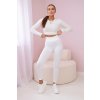 Bézs bordázott leggings 21499-U (Méret UNI, Szín Bézs)