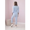 Bordázott szett blúz + leggings 23961-U (Méret UNI, Szín Mentazöld)