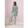 Bordázott szett blúz + leggings 23961-U (Méret UNI, Szín Mentazöld)