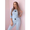 Bordázott szett blúz + leggings 23961-U (Méret UNI, Szín Mentazöld)