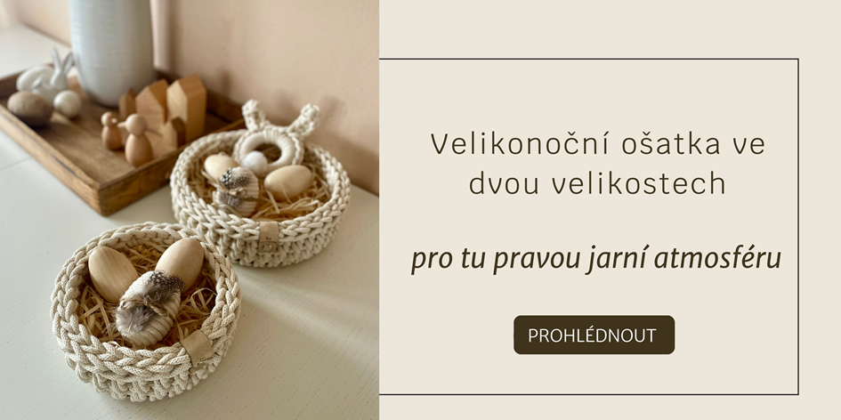 Velikonoční háčkovaná ošatka velká