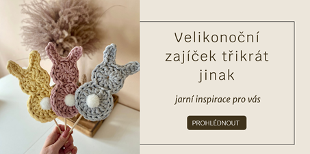 Velikonoční háčkovaný zajíček zápich